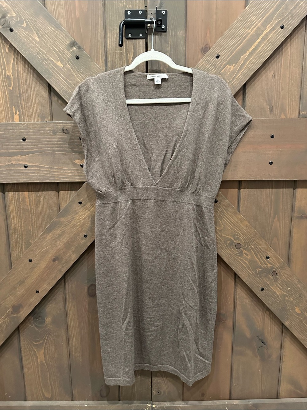 Banana Republic Taupe V-Neck Knit Dress